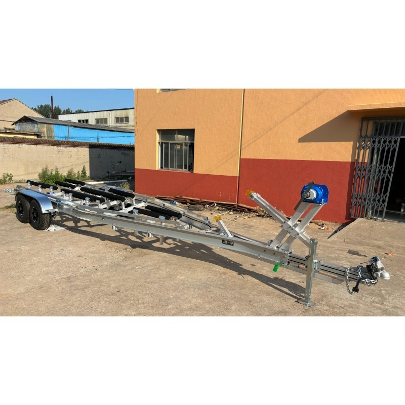 30FT Tandem Axle Wooden Bunks Disc Brakes Aluminum Boat Trailer