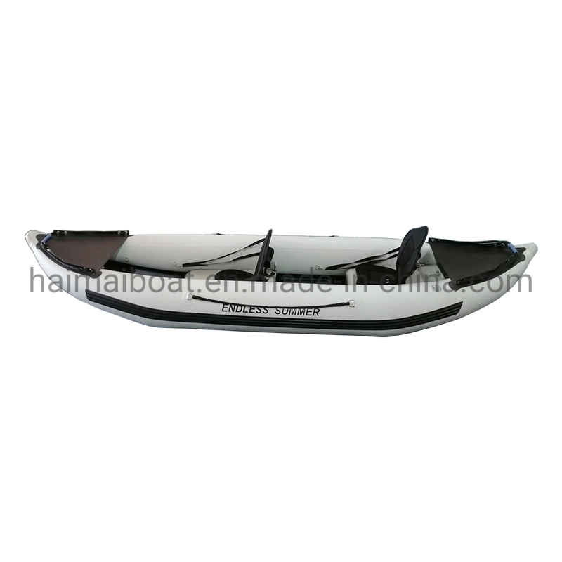 Chinese Sit on Top Fishing Playing Kayak Canoe with PVC Inflatable Pontoons Offshore Waterplay Fishery Canoe Fish Hunting Canoe for 2persons