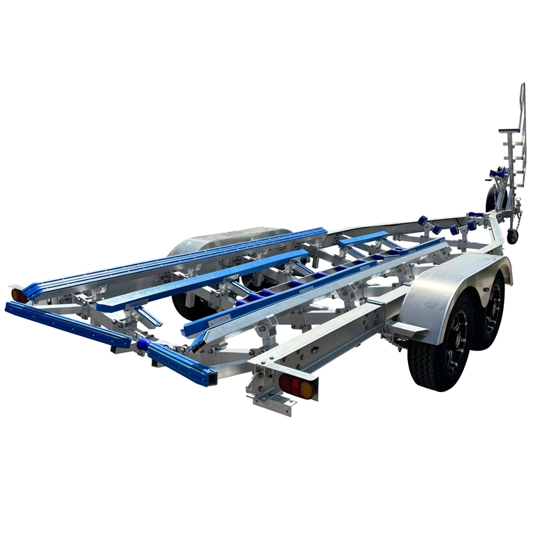 28FT Tandem Axle Aluminum Boat Trailer 2800kgs Loading Capacity Poly Bunks Style