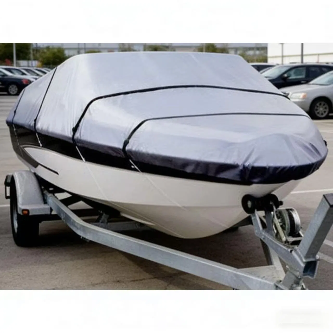 Marine Grade Polyester Oxford Yacht Boat Cover Heavy Duty Waterproof Railerable Cloth V Shape/V-Hull Tri-Hull Runabout