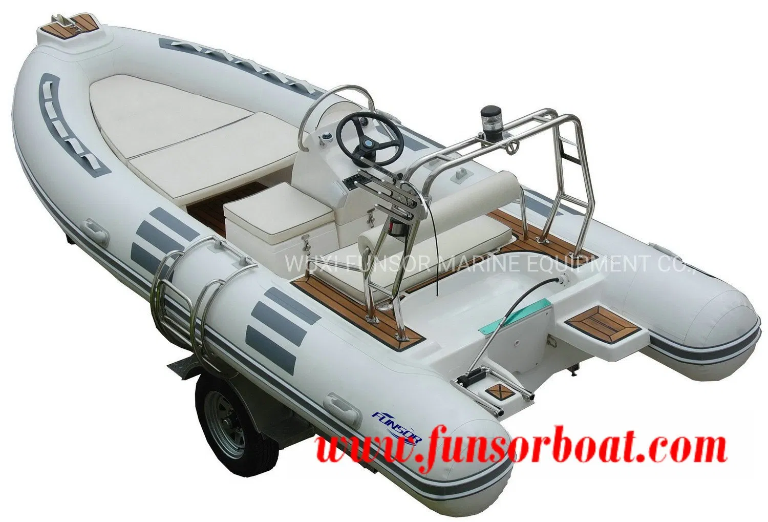 Funsor Fiberglass Hull Hypalon FRP Rigid Inflatable Rib Boat 4.8m 16FT