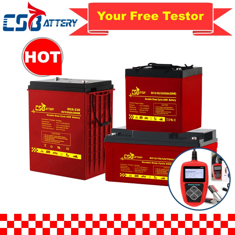 Csbattery 12V 200ah/250ah/300ah Storage Lead-Acid AGM Battery for Car/Motorcycle/EPS/Boat/Power-Tool/Pack/Cse