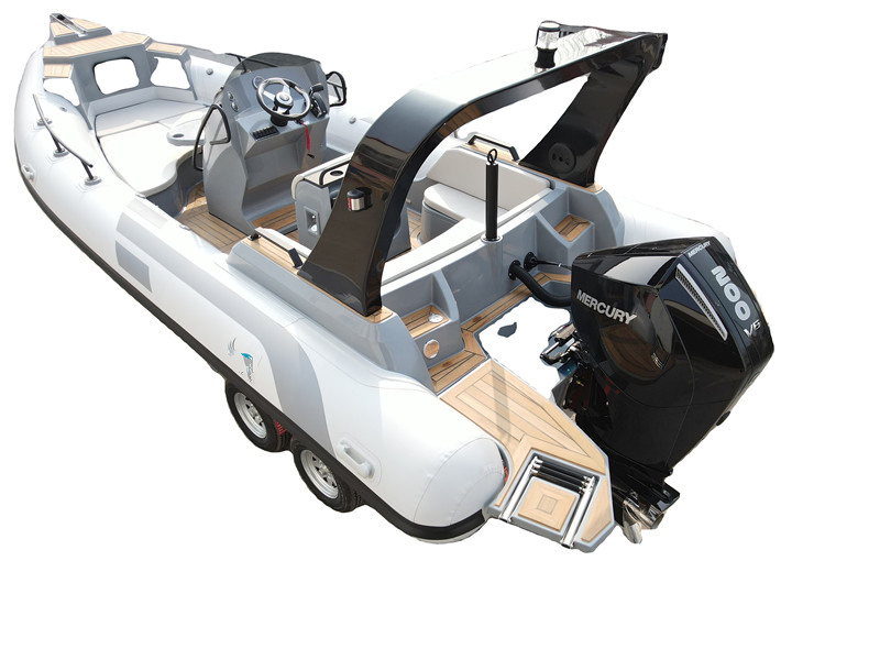 New Rib 700 /23FT Luxury Deluxe Orca Fiberglass Bottom Hull Rigid Inflatable Sport Boats Dinghy Fishing Yacht Pontoon Tourist Speed Rib Inflatable Boat for Sale