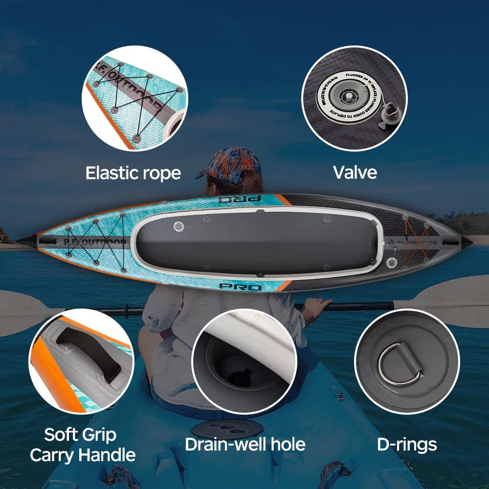 Hight Quality Pedal Kayak Fishing 2 Person 30*90*40cm Inflatable Tandem Fishing Boat Kayak with Seat