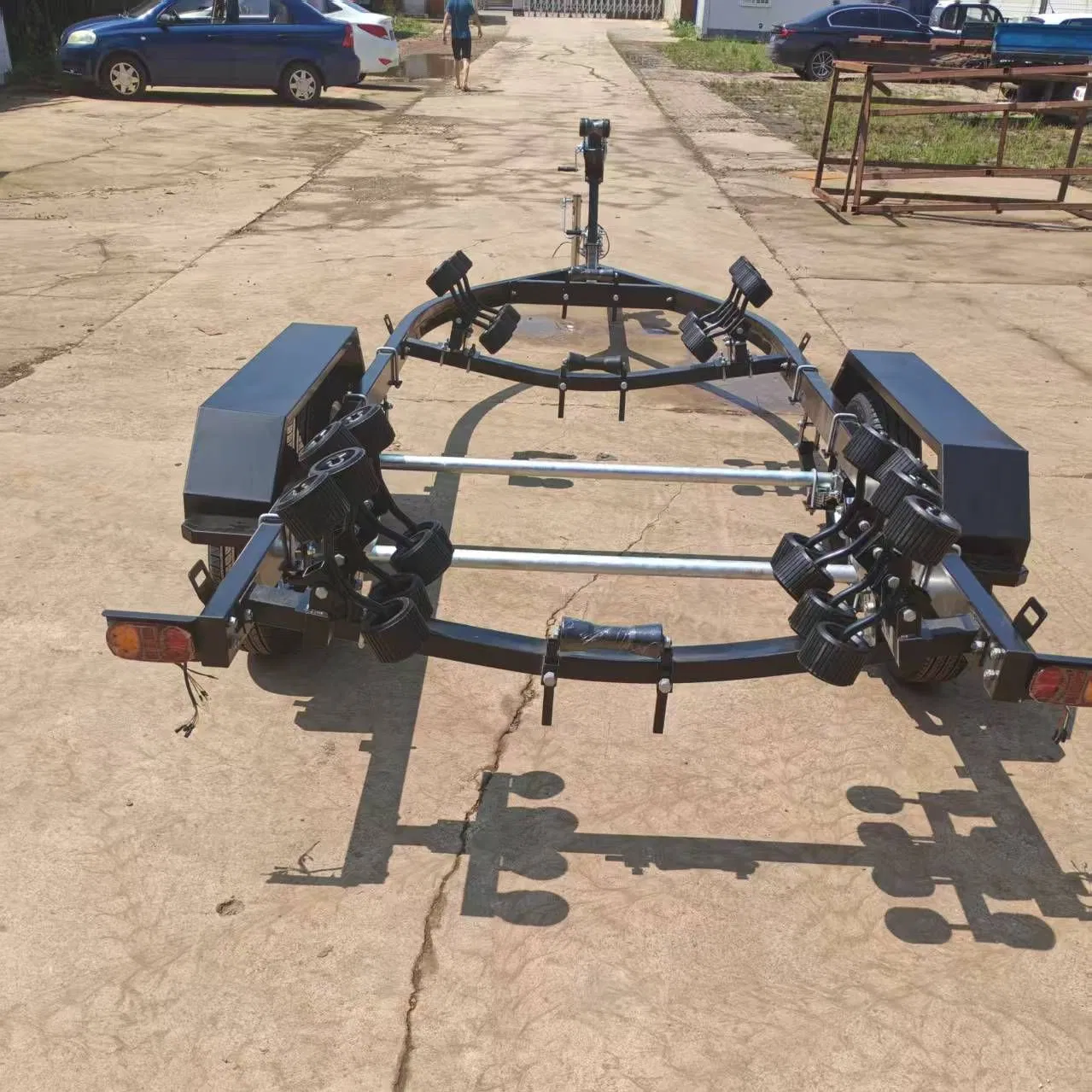 6-Meter Black Boat Trailer with Rollers