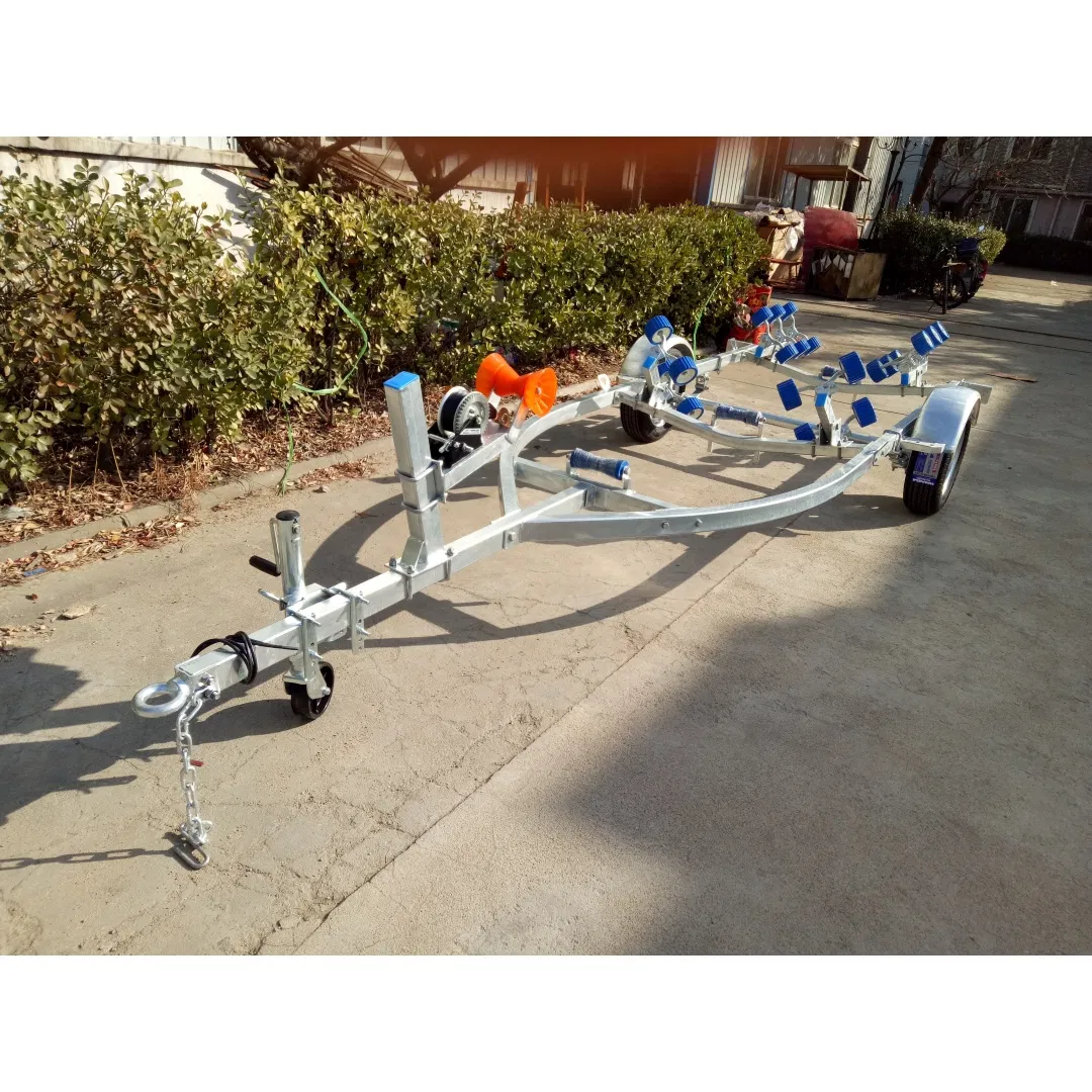 Heavy Duty Silver Boat Trailer for Sailboats with Hydraulic Brake