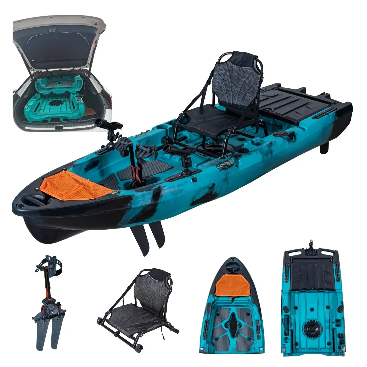 Two-Piece Pedal Drive Fishing Kayak for Sea Adventures with CE Approved