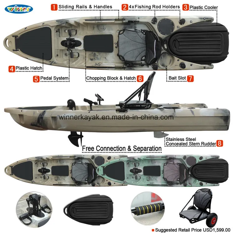 Single Fishing Kayak with Paddle