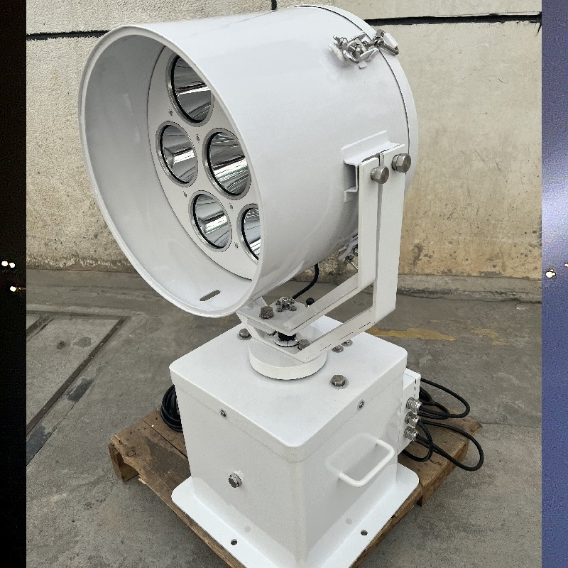 360 Degree Rotating Remote Control 80W-350W 2° Narrow Spot 6000m Long Range LED Searchlight for Marine Sea Search Rescue Highpower Boat 230VAC 24VDC