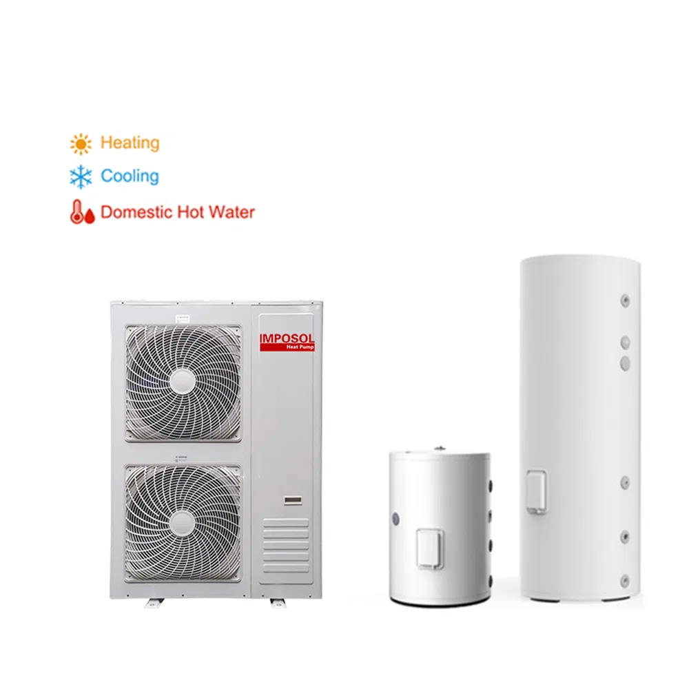 Imposol Efficent Eer a+++ 20kw Smart WiFi Controller CE RoHS R290/R32 Domestic Floor/Radiator/Fcu Heating and Cooling Hot Water Heat Pump Water Heater