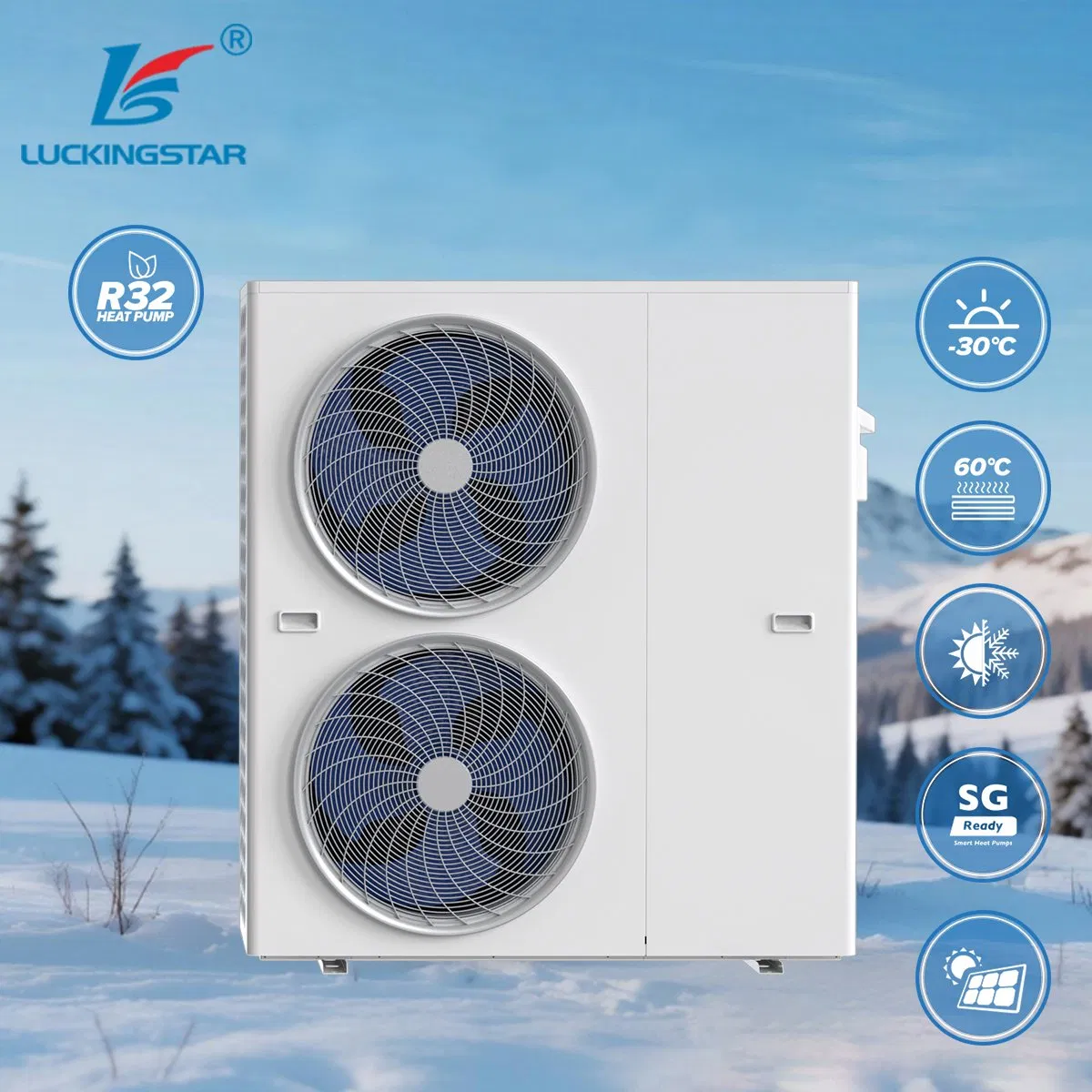 OEM ODM Obm Home Heating and Cooling Dhw Air to Water Heat Pump Photovoltaic PV Panel Connection HVAC System R32 Heat Pump