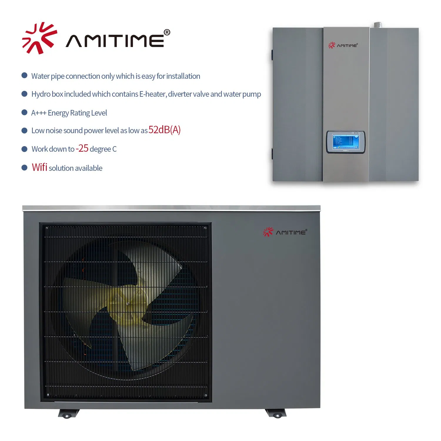 Multifunctional Propane Refrigerant Air to Water split DC Inverter R290 Heat Pump