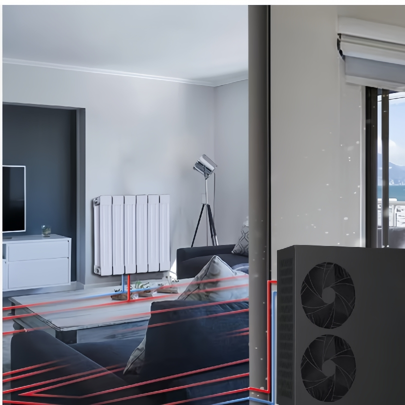 Split-Type Air-Source Heat Pump - Easy Installation. Small-Sized Home Heating and Cooling Integrated Machine.