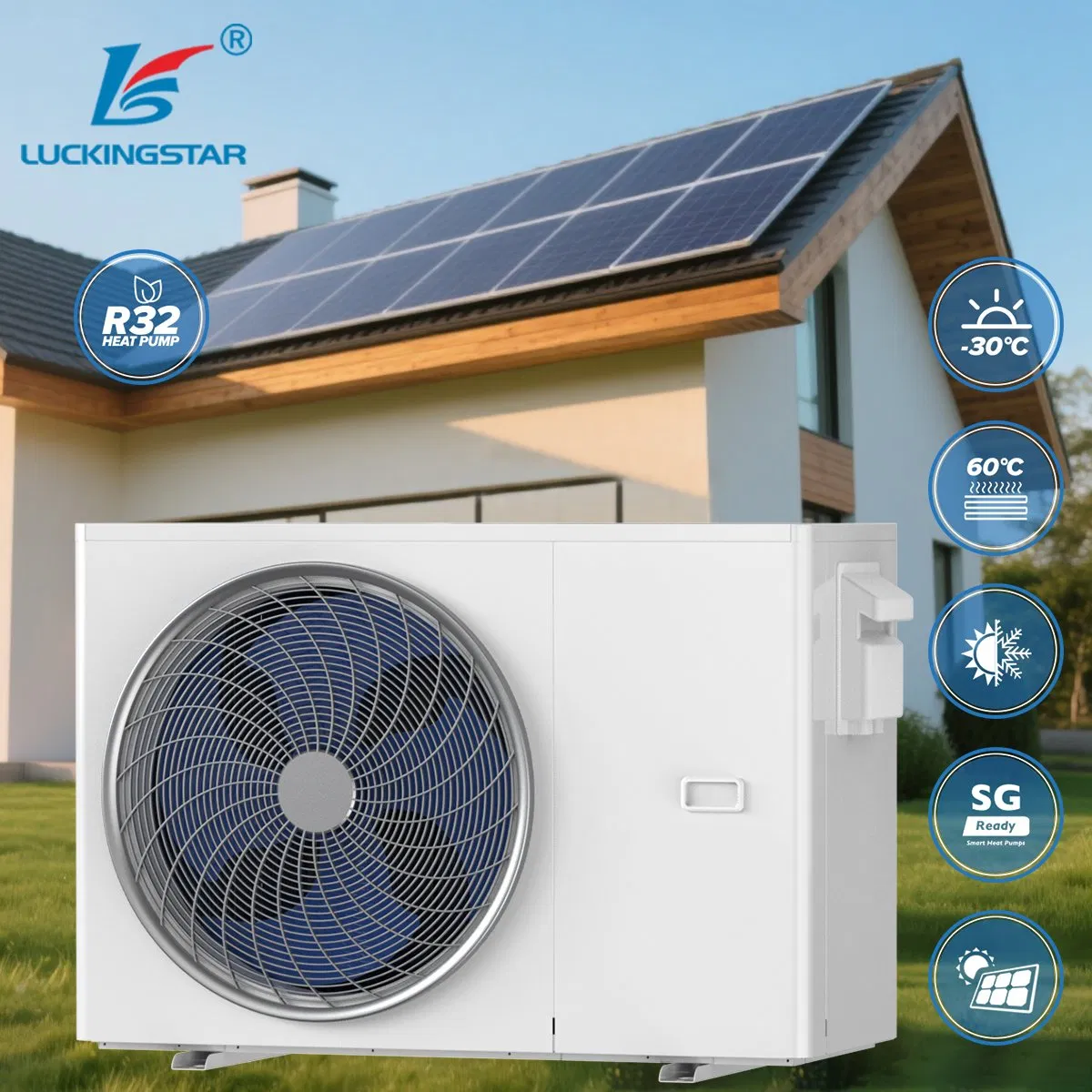 Evi Full DC Inverter Smart Defrost Anti Freezing R32 Heating Ventilation Air Conditioning HVAC Systems Heat Pump