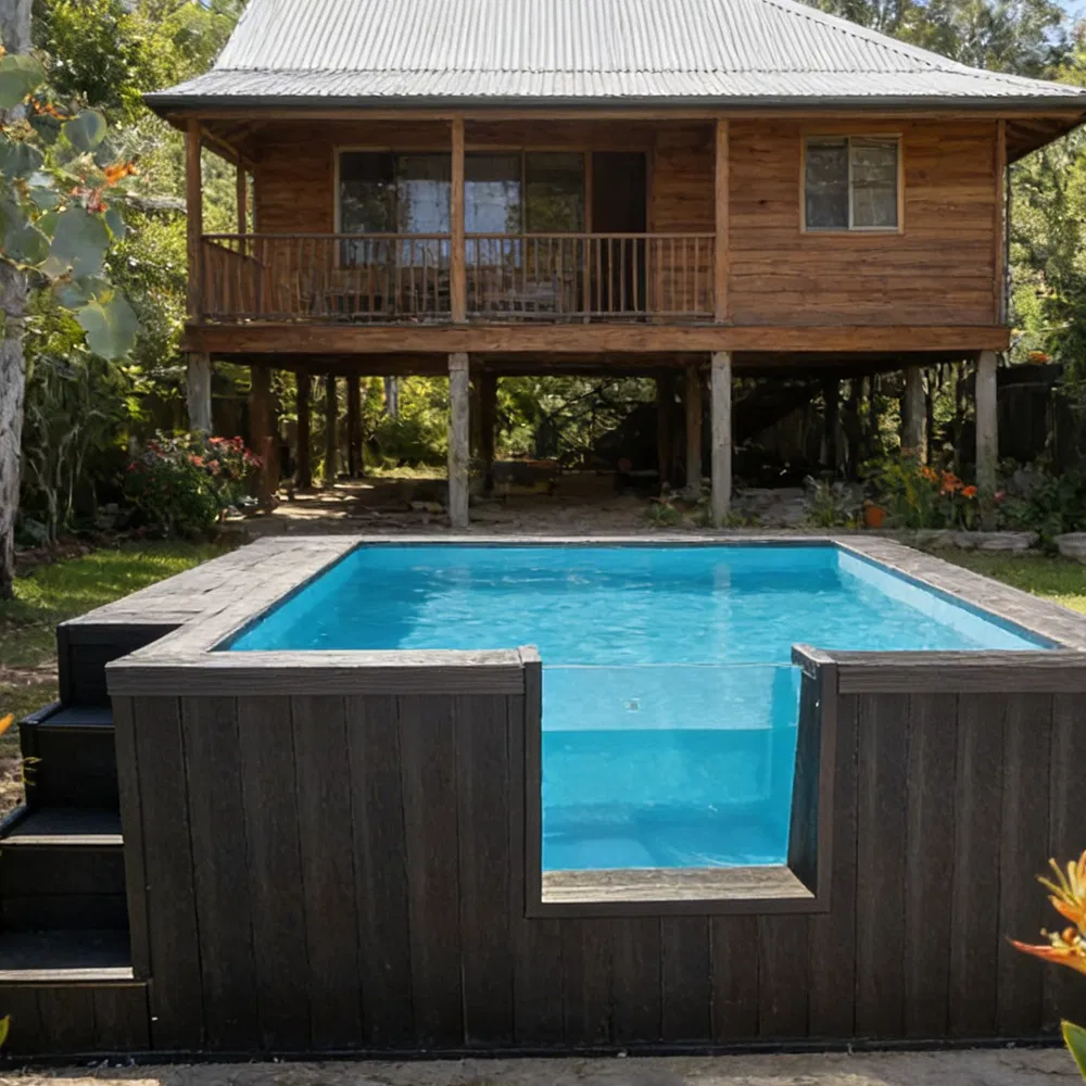 Luxury Fiberglass Container Above Ground Large SPA Pool with Heating System for Residential Balcony Family Easy Install Pool