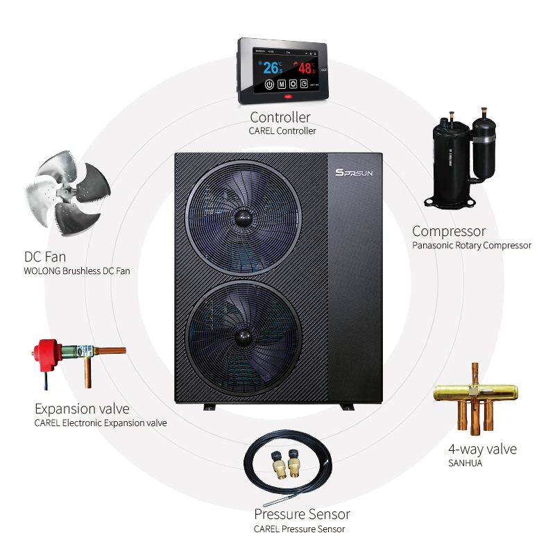 R290 Ultra-Quiet Air to Water Inverter Air Source Heat Pump Water Heater