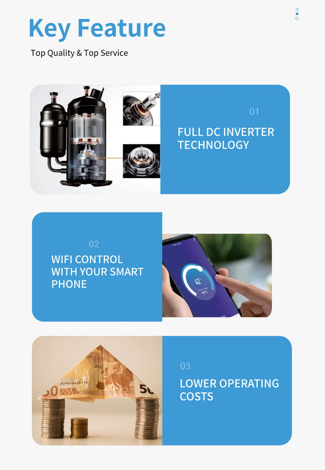 DC Inverter WiFi Pool Heating Cooling