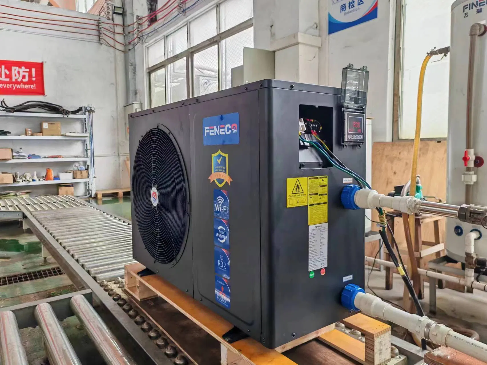 44kw Eco-Friendly Refrigerant R32 Casing Full Inverter Swimming Pool Heat Pump