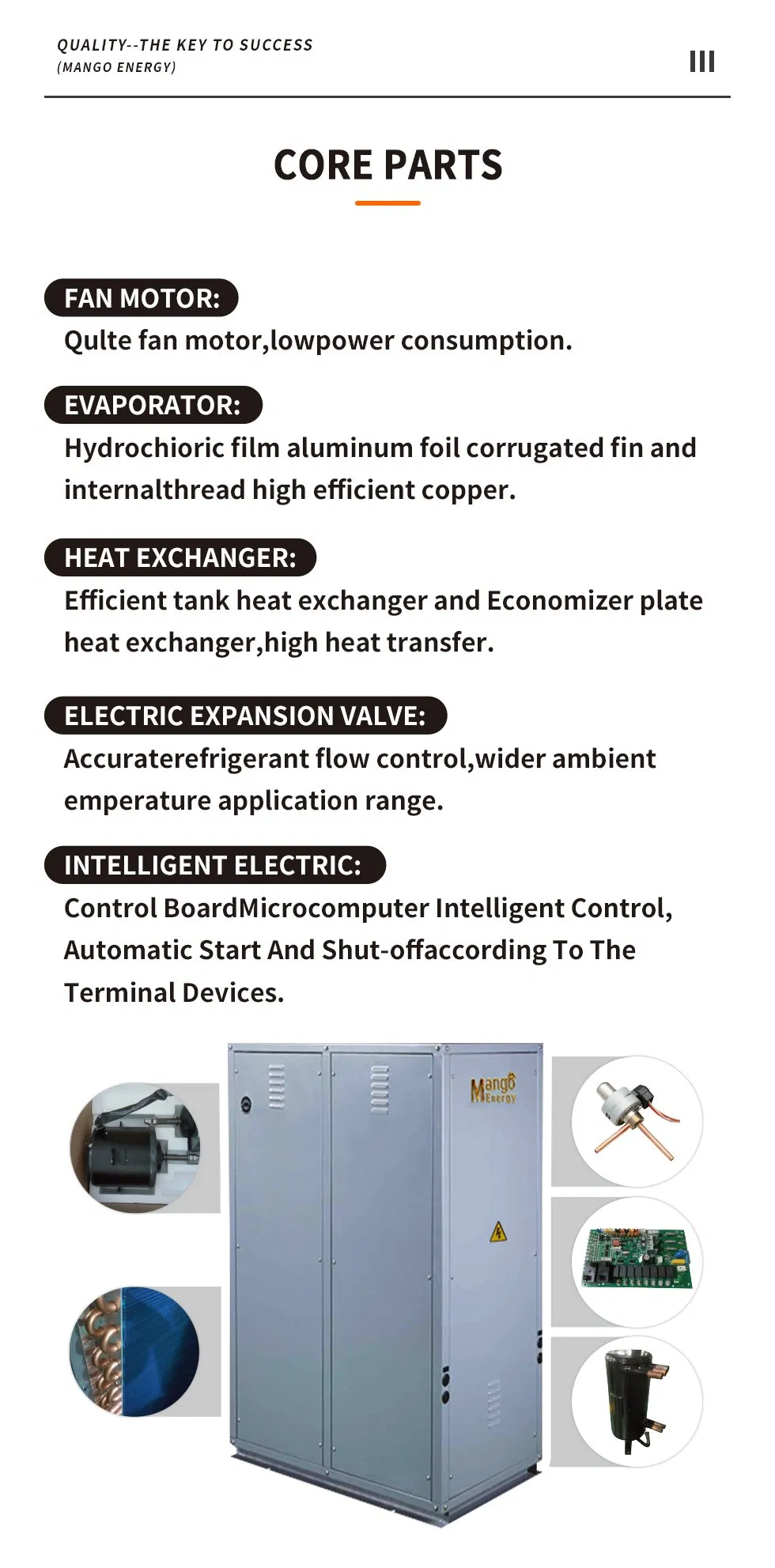 High Efficiency Geothermal Ground Source Water Source Heat Pump for House Floor Cooling and Heating