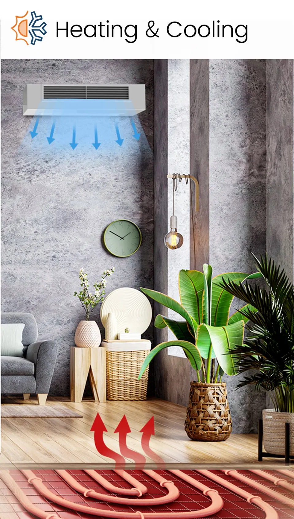 Geothermal Heat Pump Ground Source Heat Pump for Heating Hot Water and Cooling