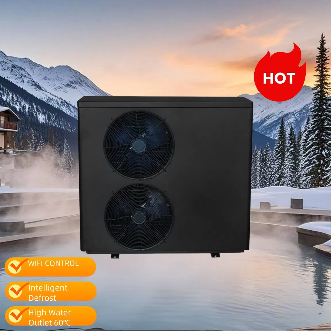 High Efficiency Air Source R32 Eco-Friendly Refrigerant Air to Water Heat Pump DC Inverter Technology for Low Temperature Operation