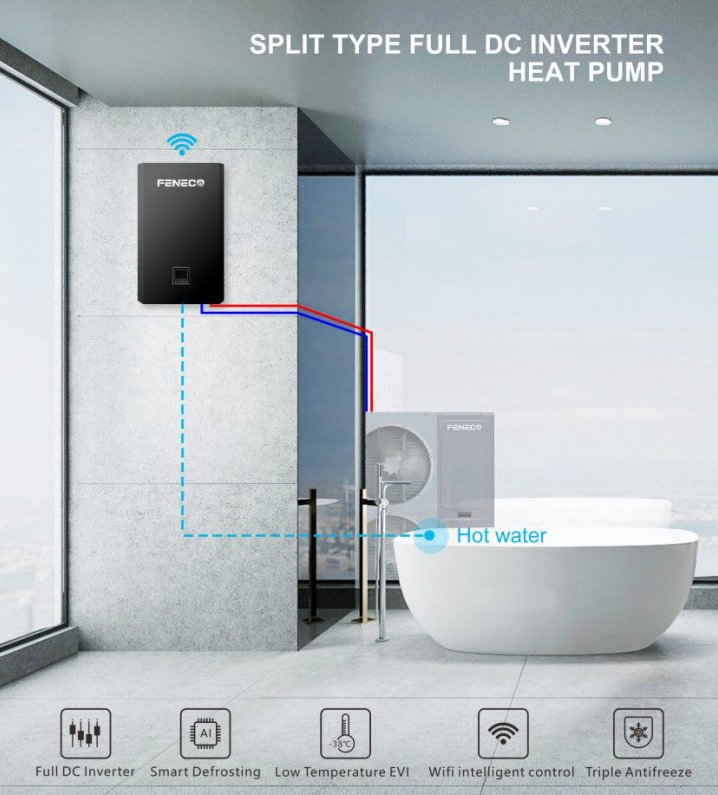 R32 Evi DC Inverter Air to Water Heat Pump Air Source Split Type Ashp Solar Heating