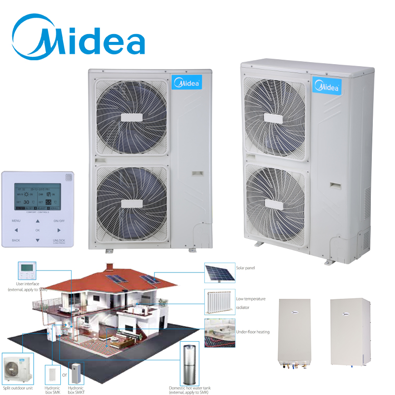 Midea Household Air Source Heat Pump Split System Water Heater R32 Refrigerant Circulation Type for Villa
