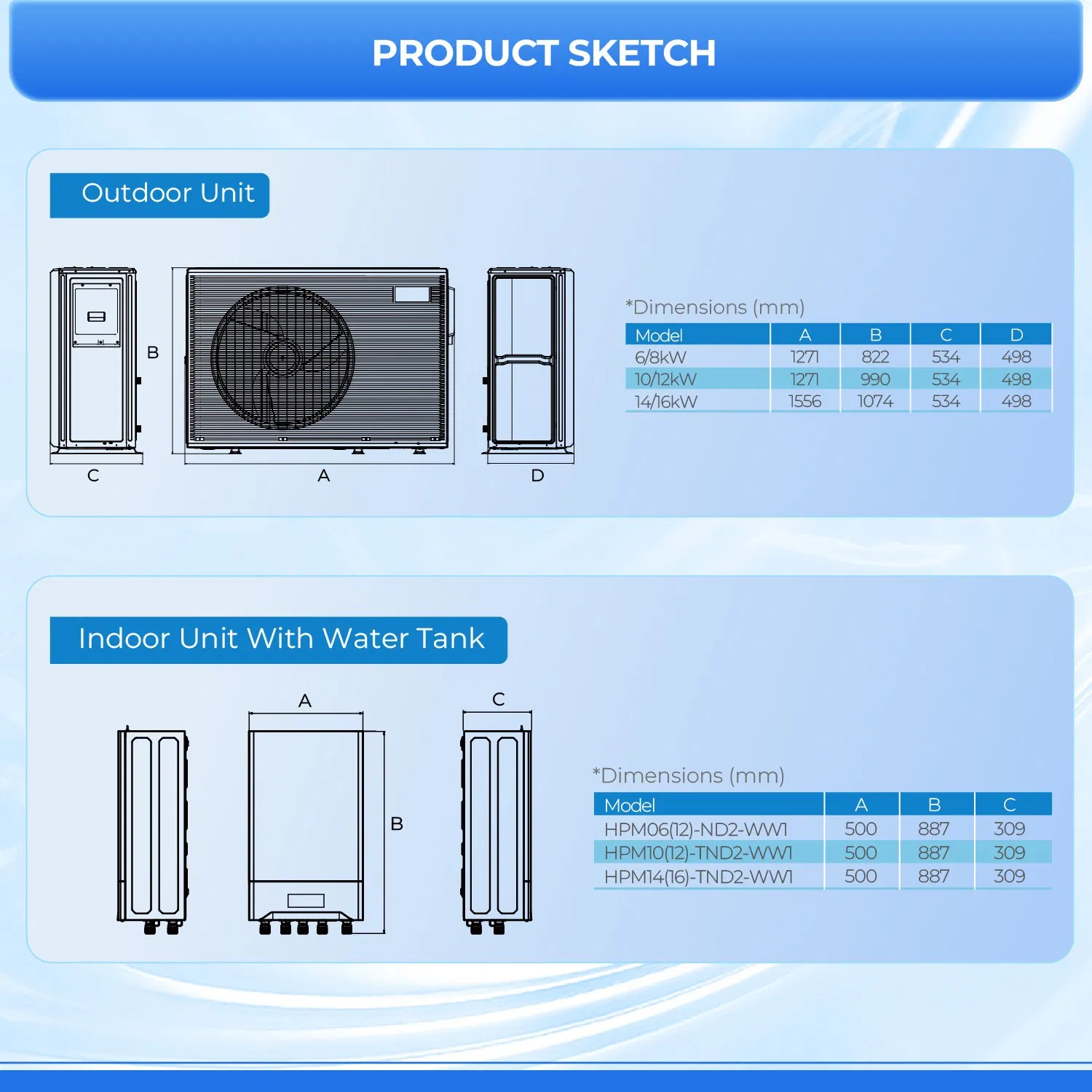 Pollution-Free House Heating/Cooling/Dhw Domestic Hot Water DC Inverter Air to Water Air Source Split Heat Pump Manufacture