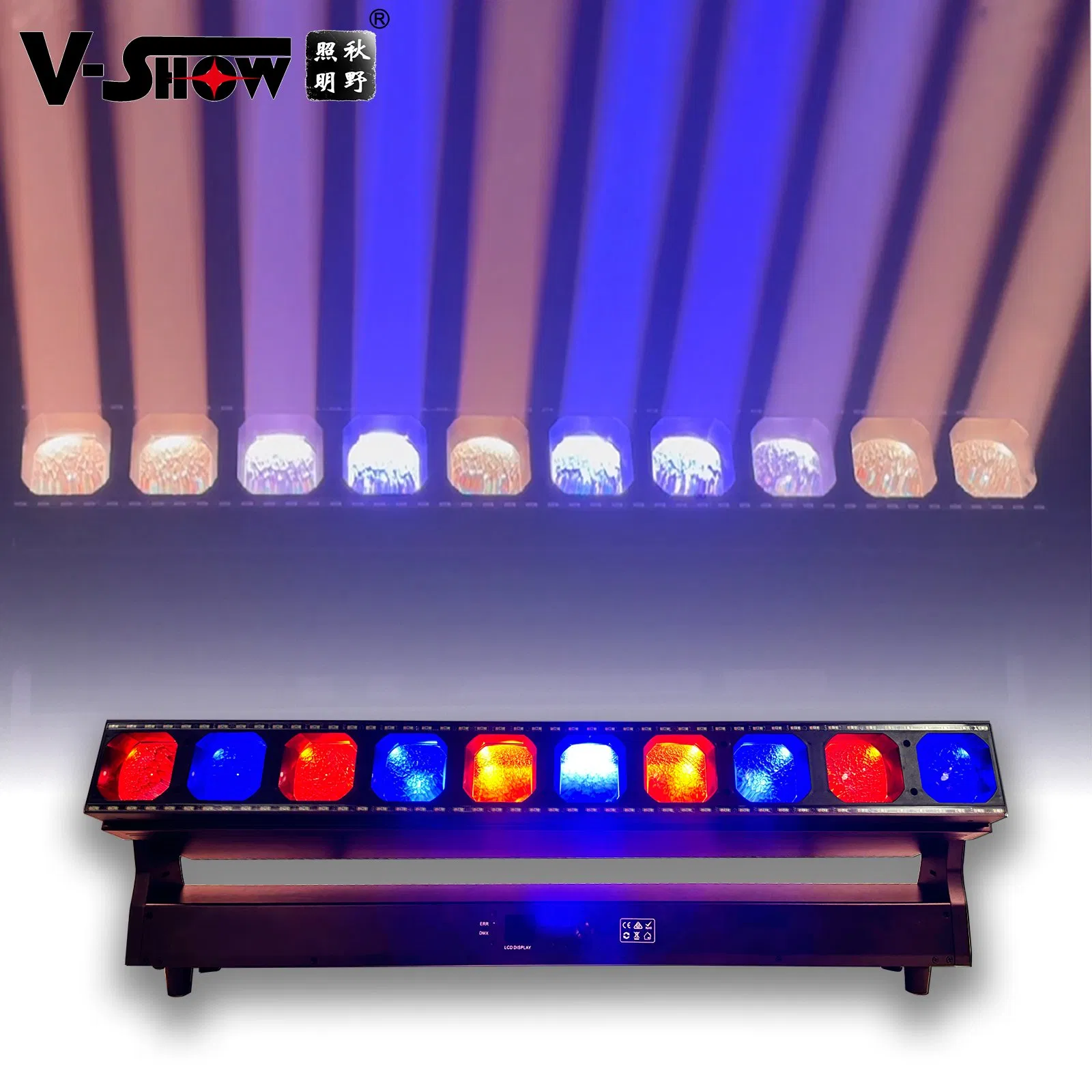 Vshow B1060s Stage Light 10PCS 60W Moving Bar Zoom with Strobe Lines LED Bar Light for Event Concert
