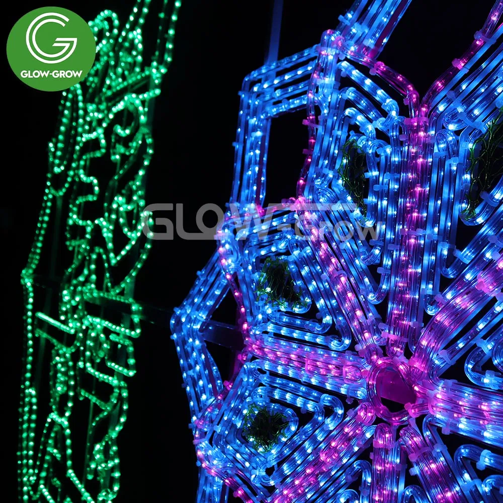 LED 2D Festival Ramadan UAE National Day Eid Lamp Pole Street Rope Motif Light