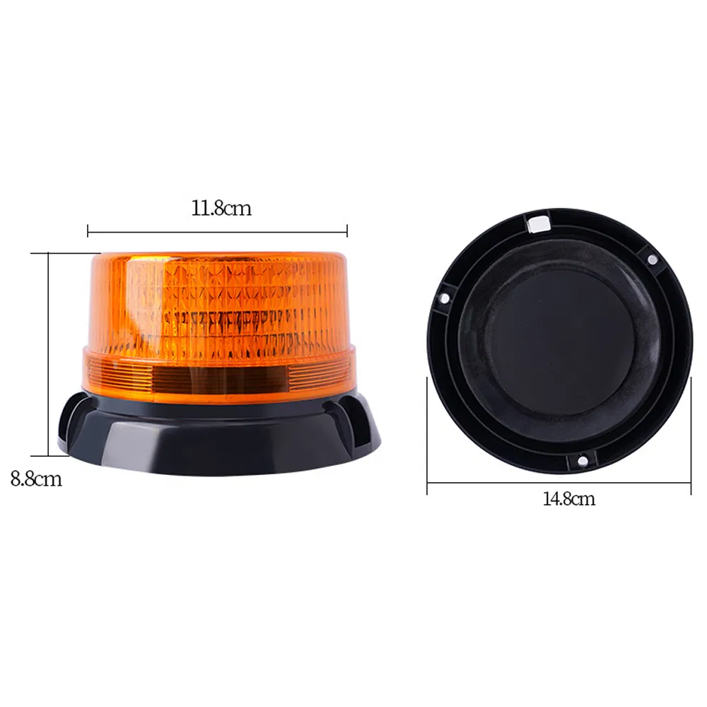 ECE R65 Super Bright 90 LED Amber Flashing Warning Safety Emergency Rotating Strobe Beacon Lights with Magnetic for Truck Forklift