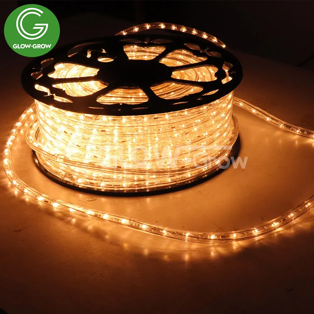 UL ETL CE Warm White 120V 230V LED Rope Strip 360 Degree Flexible Round Tube Neon Light for Patio Party Ramadan Holiday Building Event Christmas Xmas Decoration