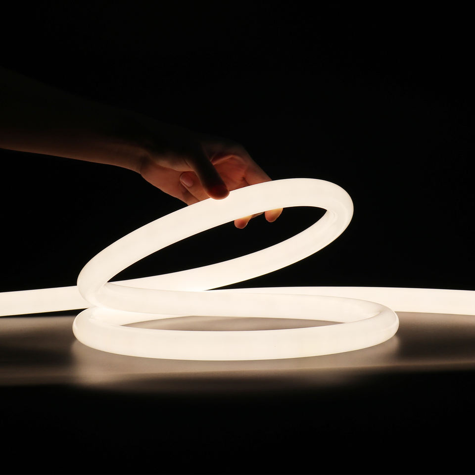 OEM ODM 360 LED Flexible Neon Strip 16/22/25/30/40mm Neon Strip Flexible Neon Tubes 24V/12V/5V DC 360 Degree Emitting Silicone Round LED Neon Strip Light