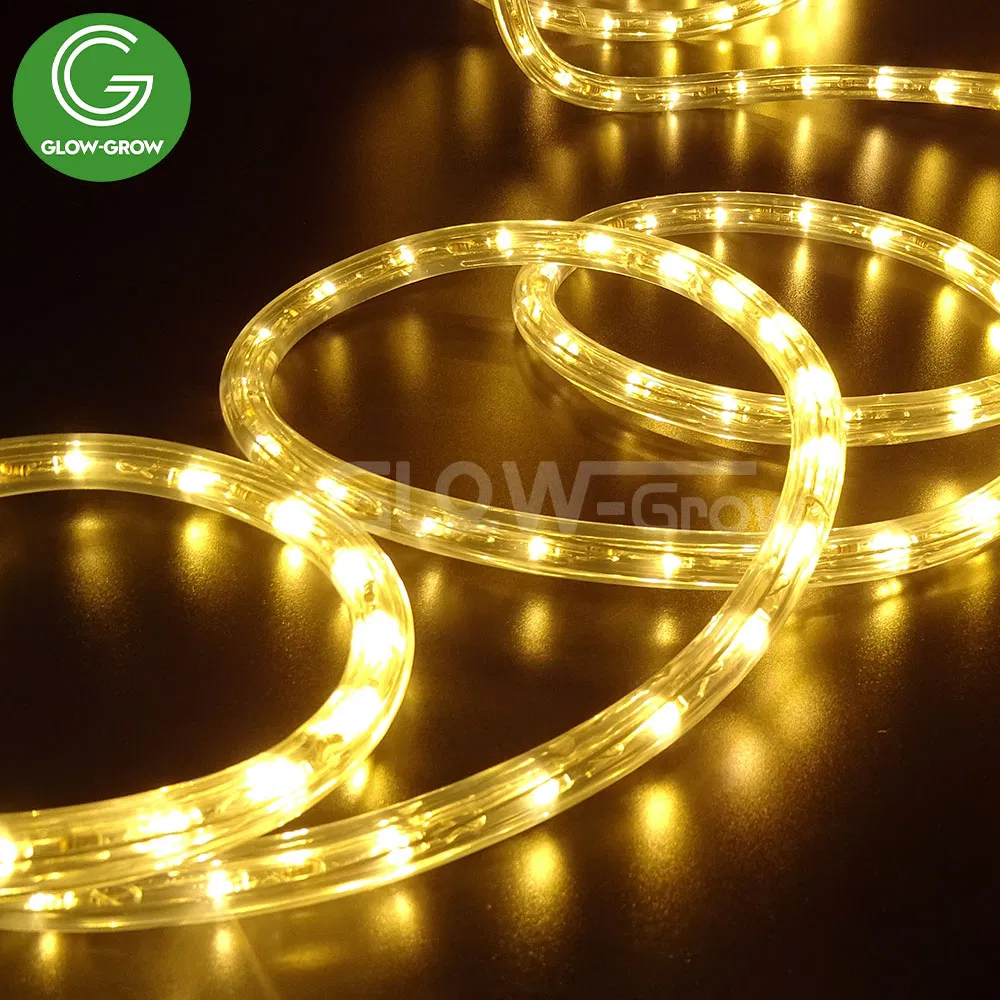 UL ETL CE Warm White 120V 230V LED Rope Strip 360 Degree Flexible Round Tube Neon Light for Patio Party Ramadan Holiday Building Event Christmas Xmas Decoration