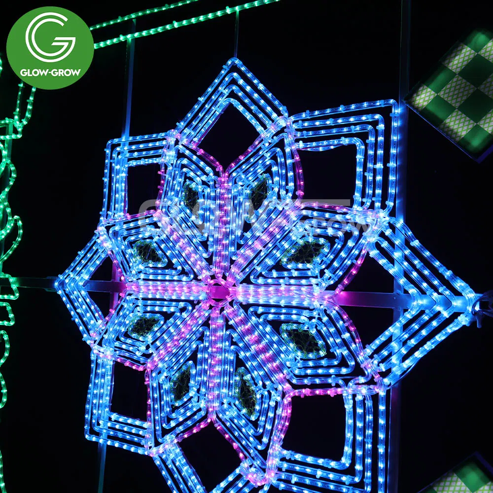 LED 2D Festival Ramadan UAE National Day Eid Lamp Pole Street Rope Motif Light