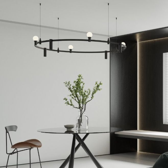 Aluminum Light Track Rail Black Smart Pendent Light LED Magnetic Track Light Fixture