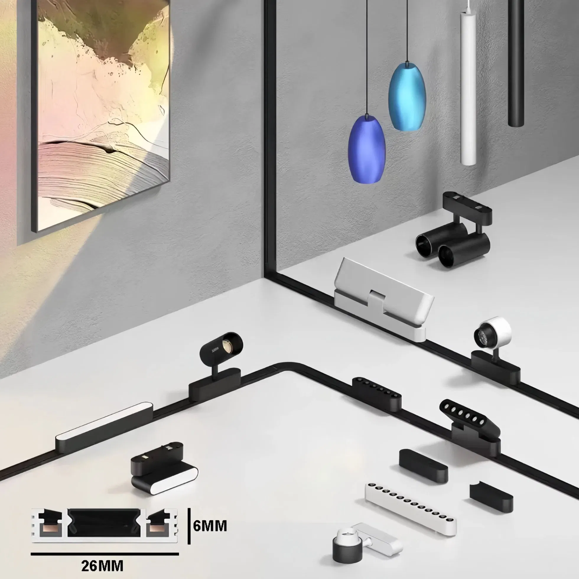 Commercial Home Lighting Ultra-Thin Magnetic Track Light 48V 10W Energy Saving Smart LED Light