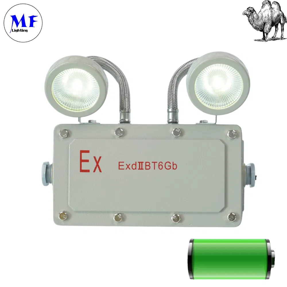 ATEX Explosionproof Indoor Outdoor Waterproof IP65 IP66 5W 10W 110lm/W 24h 3h Rechargeable LED Emergency Light for Factory School Workshop Hotel Warehouse