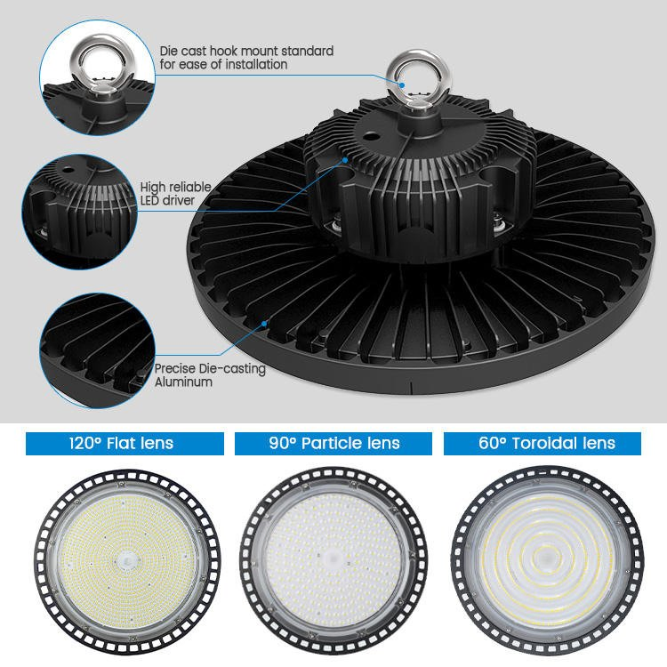 LED Highbay Lights Industrial Shop Factory Warehouse UFO High Bay Light 100W 150W 200W UFO LED High Bay Light