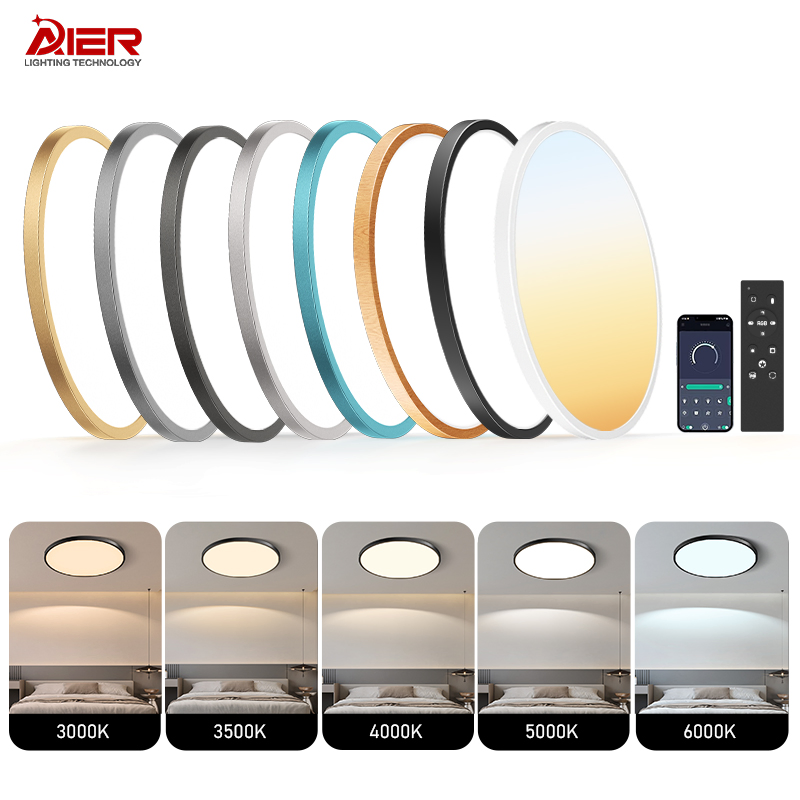 Indoor Lighting Ultra Thin LED Chandelier Ceiling Lamp Modern Round Dimming LED Ceiling Light for Home Bedroom Living Room