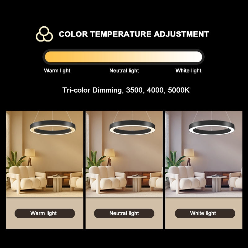 High Quality 40W/60W Indoor Modern LED Pendant Light Round Suspended Linear Light