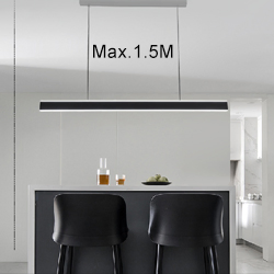Modern 1.5 M 40W LED Linear Pendant Light with Baffle Strips