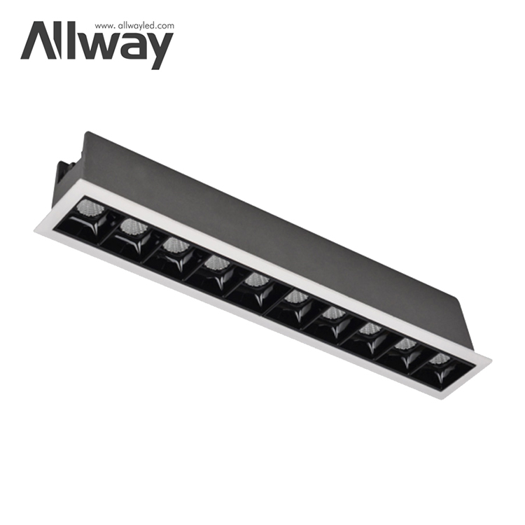 Modern Recessed LED Linear Light Fixture for Workspaces