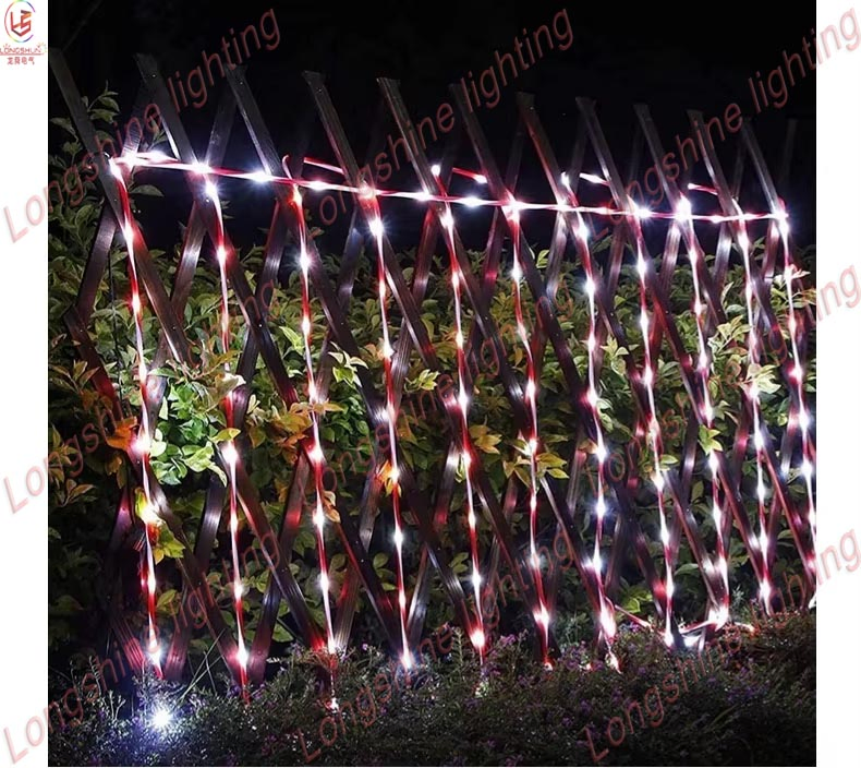 LED Classic Christmas Candy Cane Rope Light, 24V IP65 PVC for Outdoor Fence&Roof Decoration