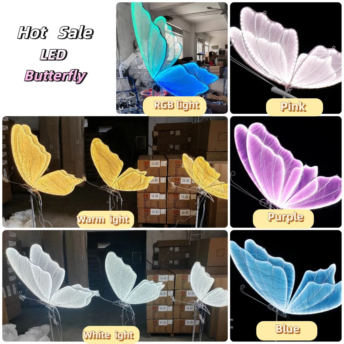 Smooth Wedding &amp; Event Stage Decor Moving LED Butterfly Light for Backdrop Decoration