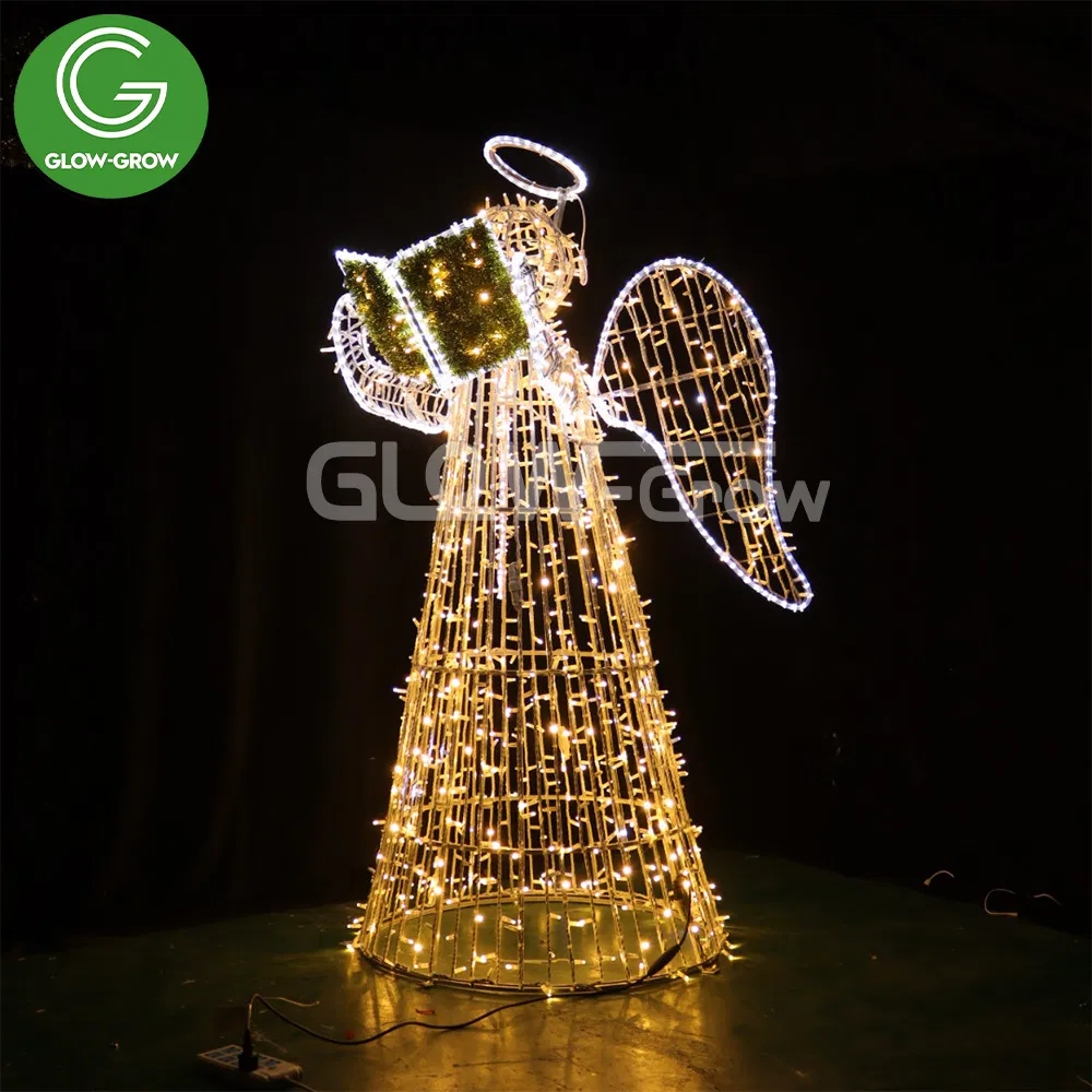 IP65 LED Christmas String Rope 3D Angel Motif Light for Park Garden Mall Decoration