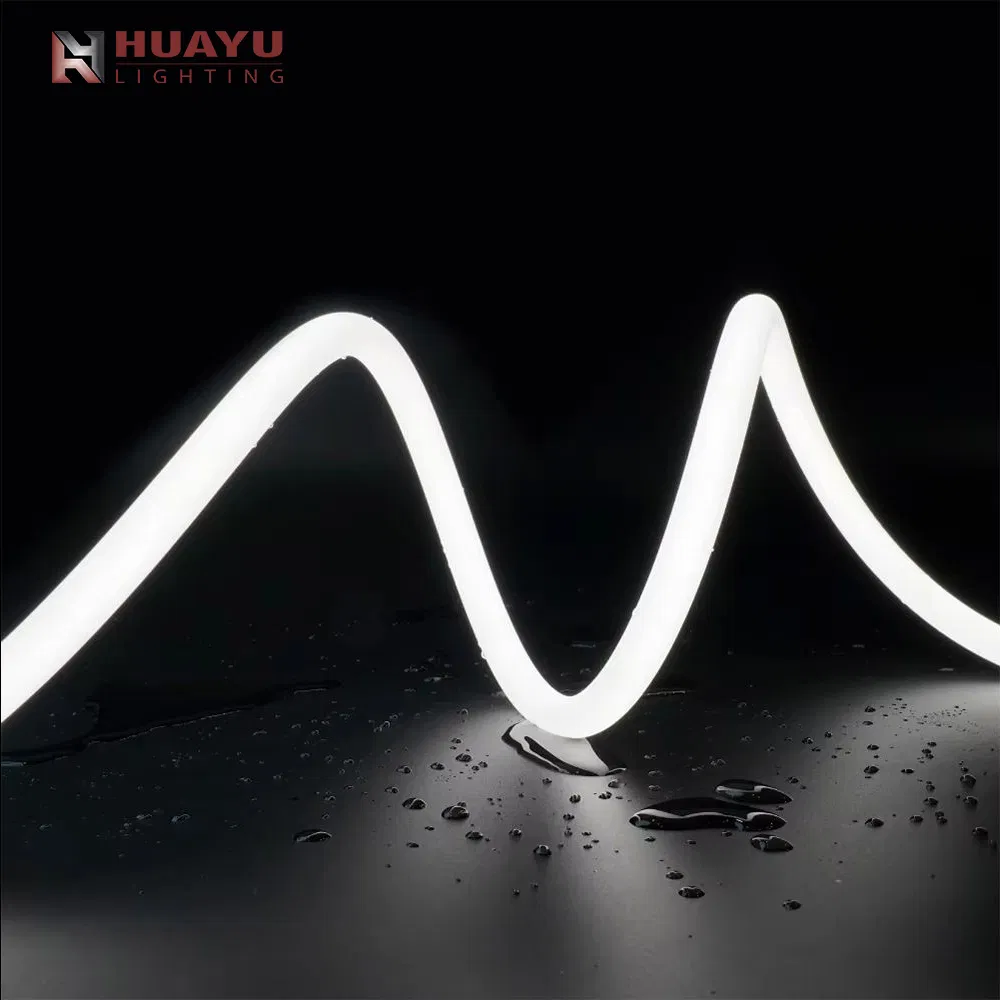 Professional Grade D13 Neon Flex Light, 360° Glow, 13mm Diameter, DC24V 6000K Cool White, High CRI 90, IP67 Waterproof LED Neon