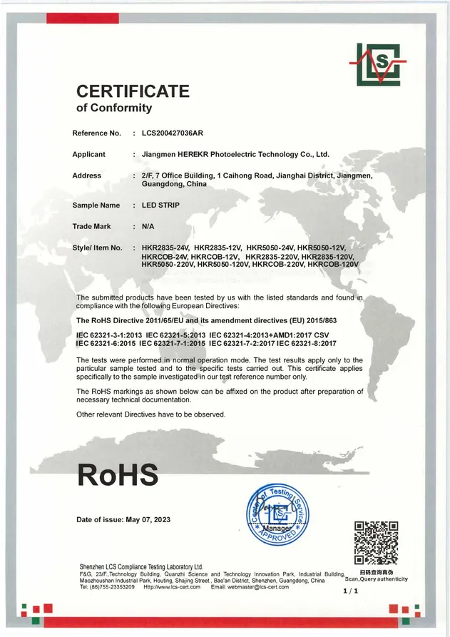 RoHS Certificate