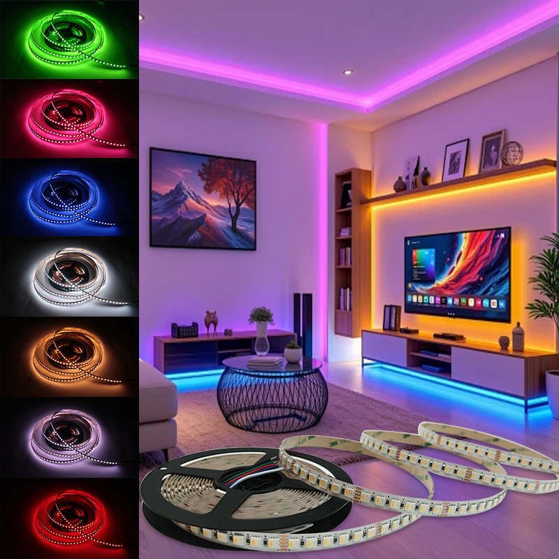 Custom Pixel RGB RGBW Rgbic Led Strip Light Multicolor Smart Wifi App Control Music Sync Dynamic Effects Color Changing Flexible IP20 IP65 IP67 Waterproof 24V