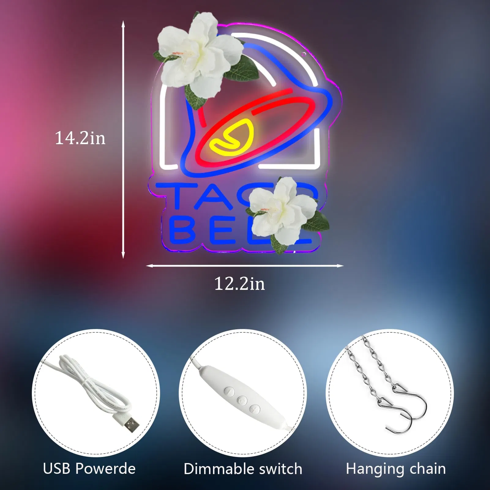 Tacos Neon Sign, Taco Team LED Light for Wall Decor, Bedroom, Dormitory &amp; Man Cave, Perfect Christmas Gift